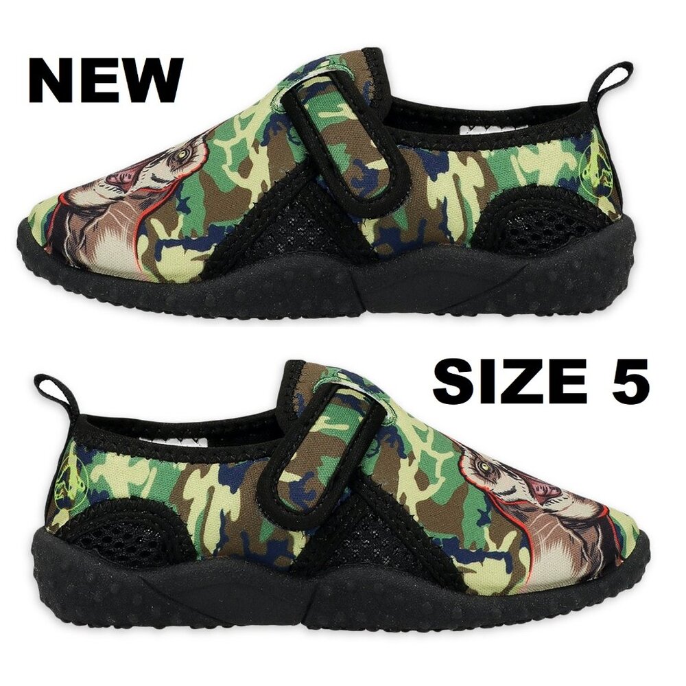 New Size 5 Jurassic Park World sneakers water pool beach shoes Velcro dinosaur